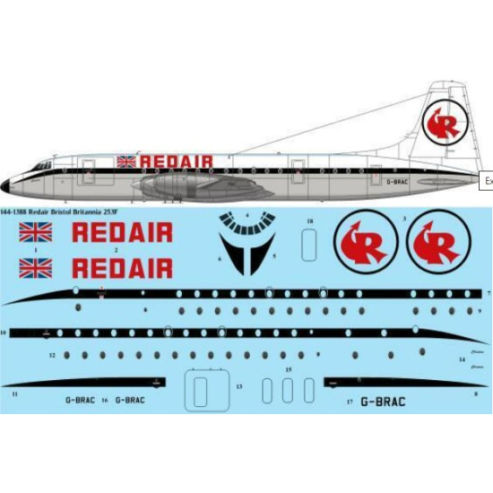 26decals 144-1388 1/144 Redair Bristol Britannia 312f Version 2 From The 80s Tv Series Buccaneer Laser Decal