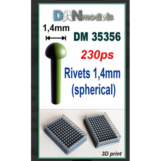 Dan Models 35356 1/35 Spherical Rivets 1/4 Mm Set Of 230 Pieces 3d Printed