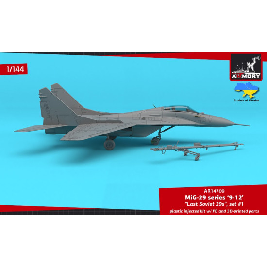 Armory 14709 1/144 Mig-29 Series 9-12 Last Soviet Fulcrums Set 1 Plastic Injected Kit W/ 3d-printed Pe Parts