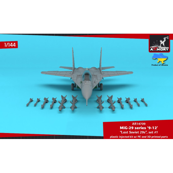Armory 14709 1/144 Mig-29 Series 9-12 Last Soviet Fulcrums Set 1 Plastic Injected Kit W/ 3d-printed Pe Parts