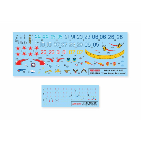 Armory 14709 1/144 Mig-29 Series 9-12 Last Soviet Fulcrums Set 1 Plastic Injected Kit W/ 3d-printed Pe Parts