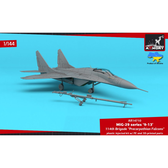 Armory 14710 1/144 Mig-29 Series 9-13 114th Brigade Precarpathian Falcons Plastic Injected Kit W/ 3d-printed Pe Parts