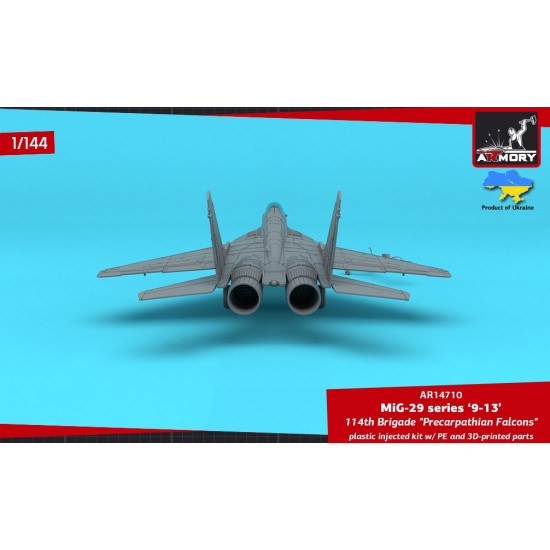 Armory 14710 1/144 Mig-29 Series 9-13 114th Brigade Precarpathian Falcons Plastic Injected Kit W/ 3d-printed Pe Parts