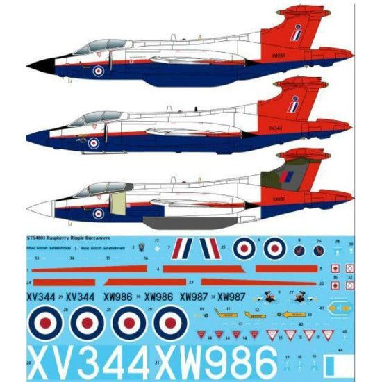 26decals Sts4801 1/48 Raspberry Ripple Blackburn Buccaneer For Airfix Kit Screen Printed Decal