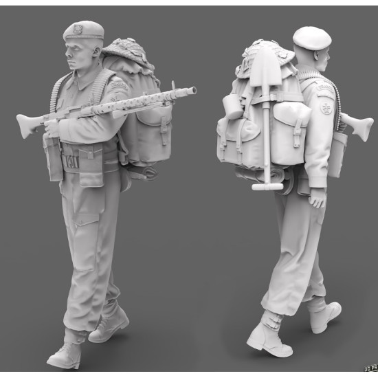 Black Snake K-10 1/35 Machine Gunner Mg 34 Commando Kieffer Resin Figure Kit