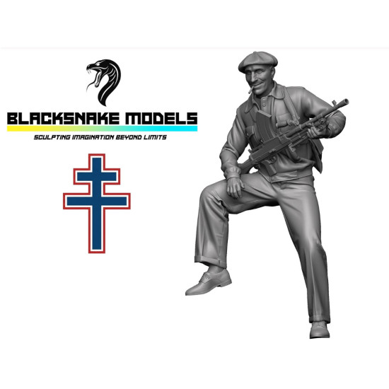 Black Snake Ffi-01 1/35 Ffi French Resistance Fighter 1944 Resin Figure Kit
