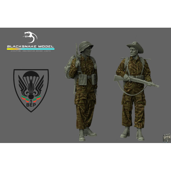 Black Snake Bep-03-04 1/35 2 Paratrooper Of The 1st Bep Foreign Legion Resin Figure