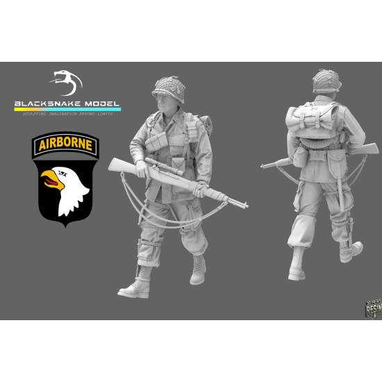 Black Snake St-12 1/35 101st Airborne Soldier Ww2 D-day Resin Figure Kit