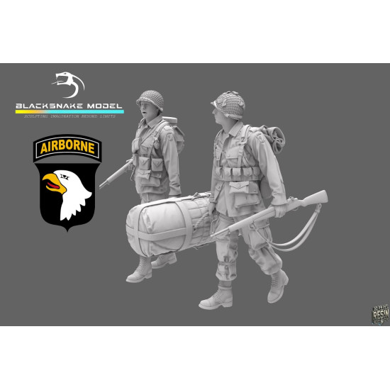 Black Snake St-10/11 1/35 101st Airborne Soldiers 2 Figures Ww2 D-day Resin Figure Kit