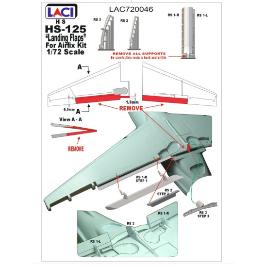 Laci 720046 1/72 Hs 125 Dominie Landing Flaps For Airfix Kit