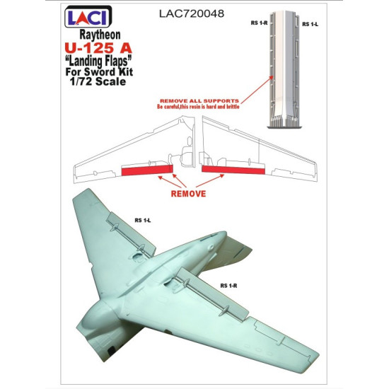 Laci 720048 1/72 Raytheon U-125 A Landing Flaps For Sword Kit