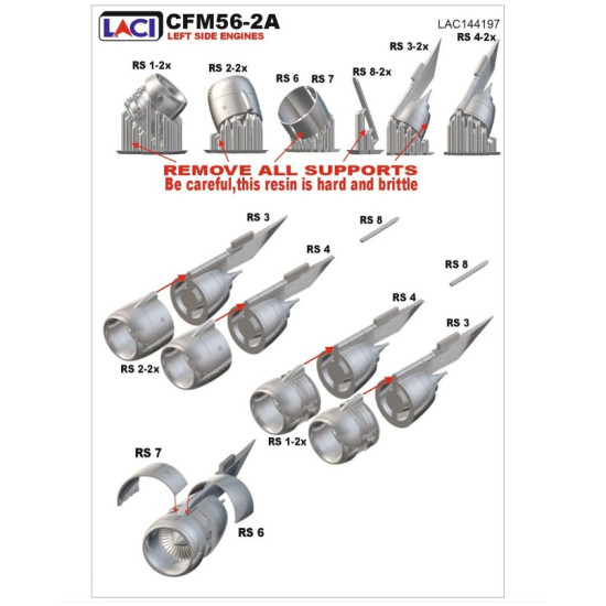 Laci 144197 1/144 Cfm56-2a For Dc-8-71 Minicraft Kit