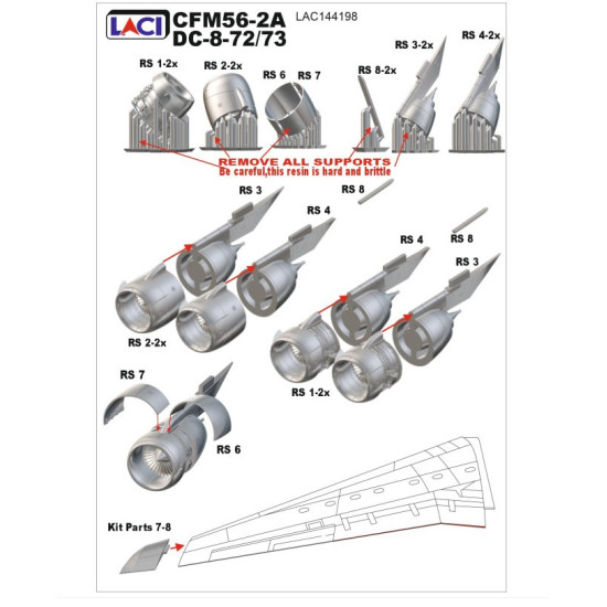 Laci 144198 1/144 Cfm56-2c For Dc-8-72/73 Minicraft Kit