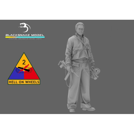 Black Snake Crew-08 1/35 Usa Tank Crew Ww2 Resin Figure Kit