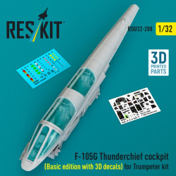Reskit Rsu32-0200 1/32 F-105g Thunderchief Cockpit Basic Edition With 3d Decals For Trumpeter Kit