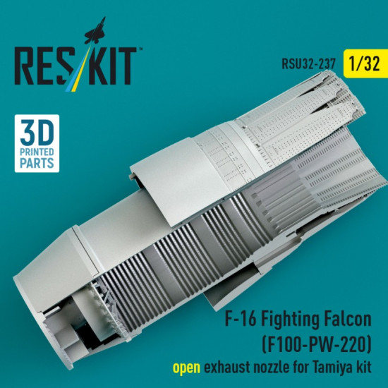 Reskit Rsu32-0237 1/32 F-16 Fighting Falcon F100-pw-220 Open Exhaust Nozzle For Tamiya Kit 3d Printed
