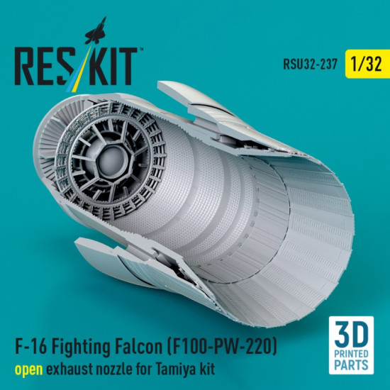Reskit Rsu32-0237 1/32 F-16 Fighting Falcon F100-pw-220 Open Exhaust Nozzle For Tamiya Kit 3d Printed