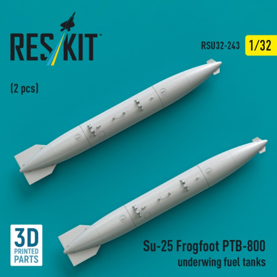 Reskit Rsu32-0243 1/32 Su-25 Frogfoot Ptb-800 Underwing Fuel Tanks 2 Pcs 3d Printed