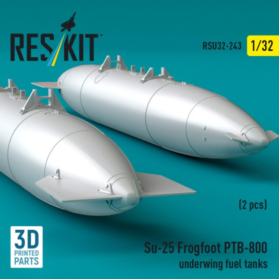 Reskit Rsu32-0243 1/32 Su-25 Frogfoot Ptb-800 Underwing Fuel Tanks 2 Pcs 3d Printed