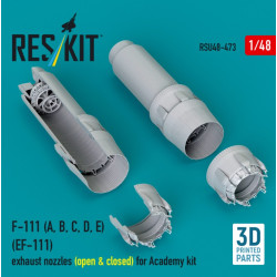 Reskit Rsu48-0473 1/48 F-111 A B C D E Ef-111 Exhaust Nozzles Open Closed For Academy Kit 3d Printed