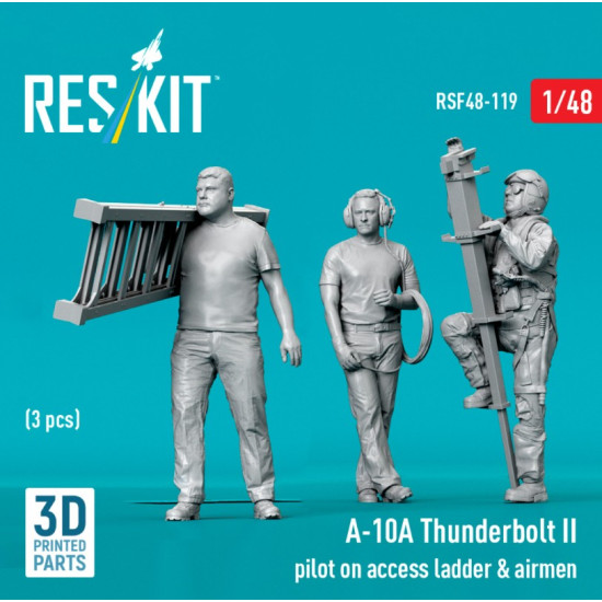 Reskit Rsf48-0119 1/48 A-10a Thunderbolt Ii Pilot On Access Ladder Airmen 3 Pcs 3d Printed