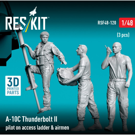 Reskit Rsf48-0120 1/48 A-10c Thunderbolt Ii Pilot On Access Ladder Airmen 3 Pcs 3d Printed