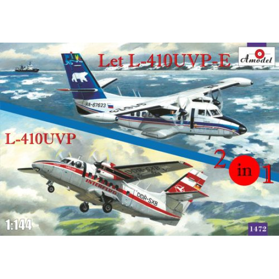 Let L-410UVP-E & L-410UVP aircraft (2 kits in box) 1/144 Amodel 1472