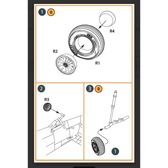 Clear Prop Cpa72210 1/72 Wessex Hc 2 Wheel Set Type 1 For Airfix Kit 3d Print