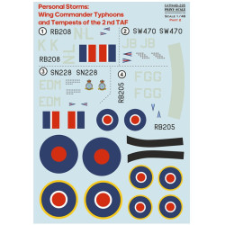 Print Scale 48-295 1/48 Decal For Personal Storm Wings Commander Typhoon And Tempests Of The 2nd Taf Part 2