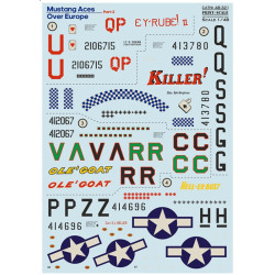 Print Scale 48-321 1/48 Decal For P-51 Aces Over Evrope Part 2