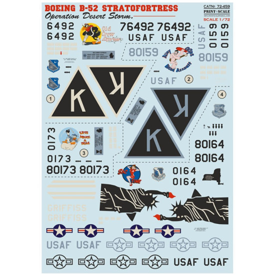 Print Scale 72-459 1/72 Decal For B-52 Stratofortress Operation Desert Storm