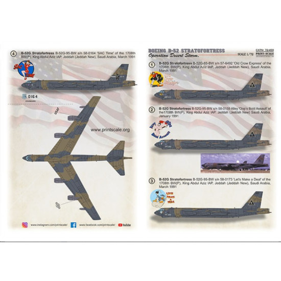 Print Scale 72-459 1/72 Decal For B-52 Stratofortress Operation Desert Storm
