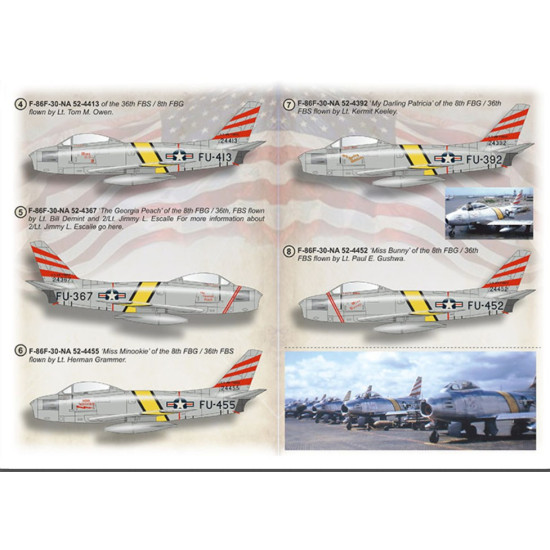 Print Scale 72-495 1/72 Decal For F-86 Sabres Of The Fighter Bomber Groups The Complete Set 2 Leaf