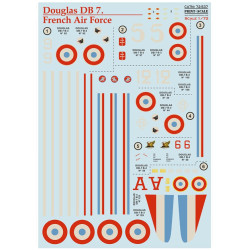Print Scale 72-537 1/72 Decal For Douglas Db-7 French Air Force