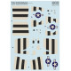 Print Scale 72-542 1/72 Decal For P-47d Razorback D-day Invasion Stripes
