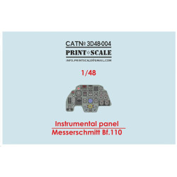 Print Scale Prs3d48-004 1/48 3D decal Instrumental Panel Bf 110e For Eduard Set