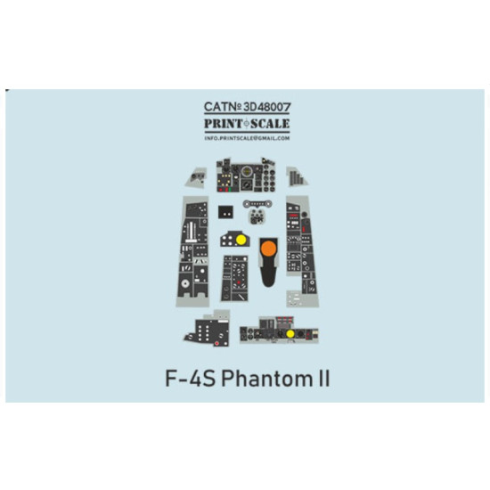 Print Scale Prs3d48-007 1/48 F-4s Phantom 2 3D decal Instrument Panel