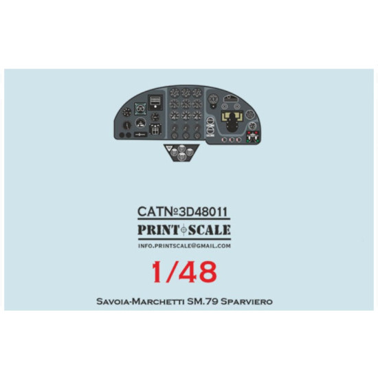 Print Scale Prs3d48-011 1/48 Savoia-marchetti Sm 79 3D decal Instrument Panel