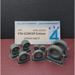 Cat4-r32015 1/32 F7u-3/3m/3p Cutlass Wheels Type2 Aircraft Accessories