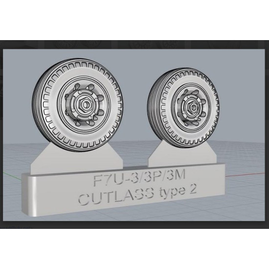 Cat4-r32015 1/32 F7u-3/3m/3p Cutlass Wheels Type2 Aircraft Accessories