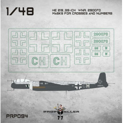 77propeller Prp094 1/48 He 219 G9 Ch Wnr 290070 Masks For Crosses And Numbers