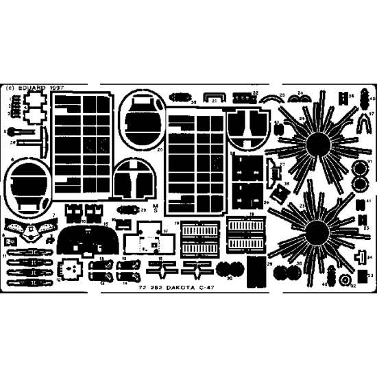Photoetched set C-47 Dacota, for Italeri kit 1/72 Eduard 72252