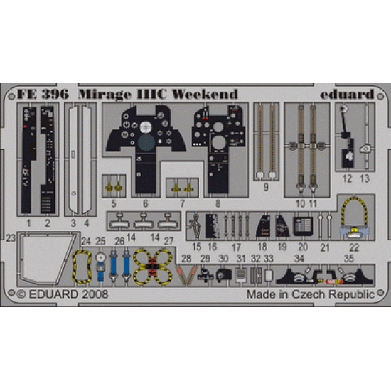 Photoetched set Mirage IIIC interior Color Weekend 1/48 Eduard FE396