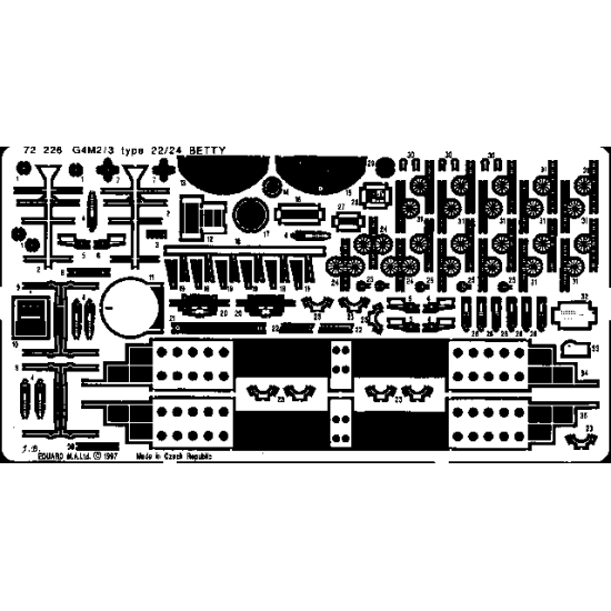 Photoetched set Mitsubishi G4M Betty, for Hasegawa kit 1/72 Eduard 72226