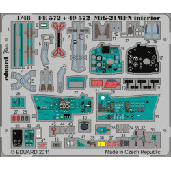 Photoetched set MiG-21MFN interior (self adhesive), for Eduard kit 1/48 Eduard 49572