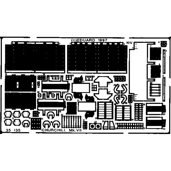 Photoetched set Churchill Mk.VII, for Tamiya kit 1/35 Eduard 35135