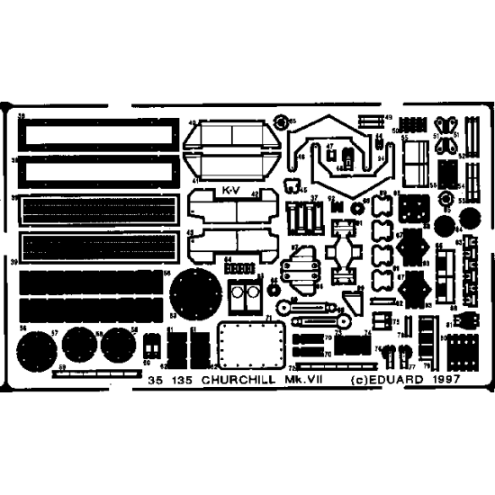 Photoetched set Churchill Mk.VII, for Tamiya kit 1/35 Eduard 35135