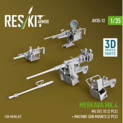 Reskit Rs-av35-0012 1/35 Merkava Mk4 Mg Set V2 2 Pcs Machine Gun Mounts 2 Pcs For Meng Kit 3d Printed