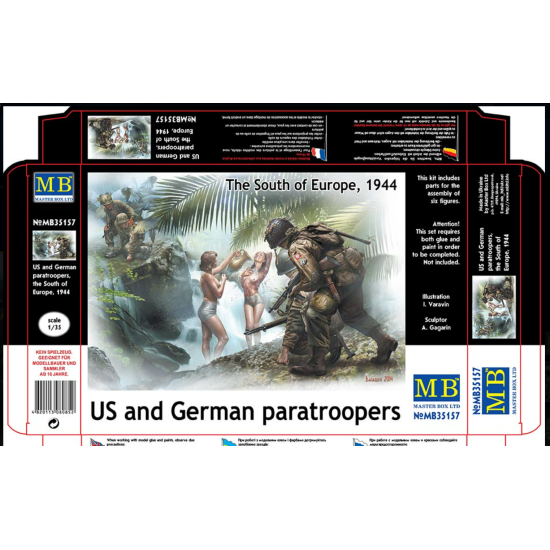 Us Stock Us And German Paratroopers, The South Of Europe 1/35 Master Box 35157 Us Stock Us And German Paratroopers, The South Of Europe 1/35 Master Box 35157
