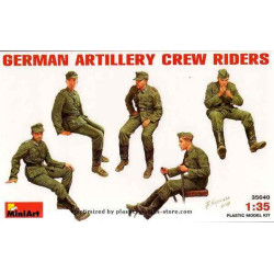 GERMAN ARTILLERY CREW RIDERS WWII PLASTIC MODEL KIT 1/35 MINIART 35040